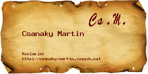 Csanaky Martin névjegykártya