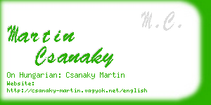 martin csanaky business card